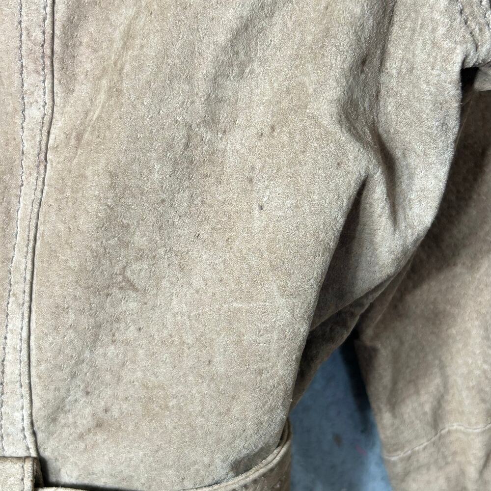 Marcelle Renee Leather‎ Suede Jacket Womens M Brown Long Sleeve Full Zip READ - Picture 9 of 16